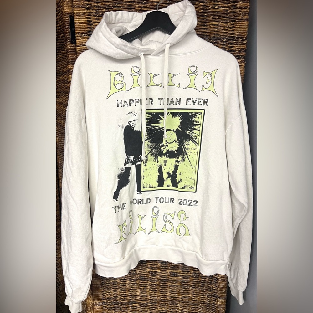 Billie Eilish - Happier Than Ever World Tour 2022 Sweatshirt,Small,100%‎ Organic